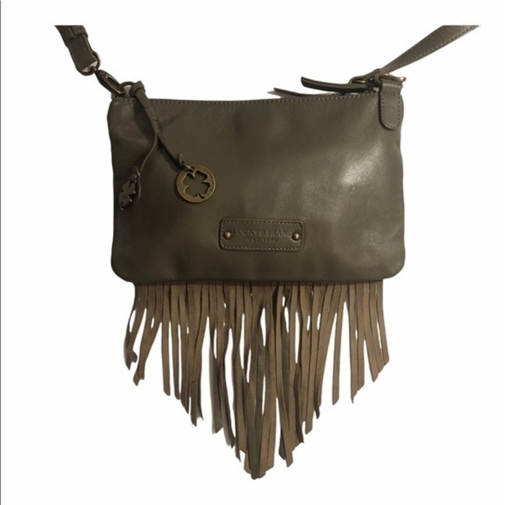 Lucky brand olive green two way crossbody bag